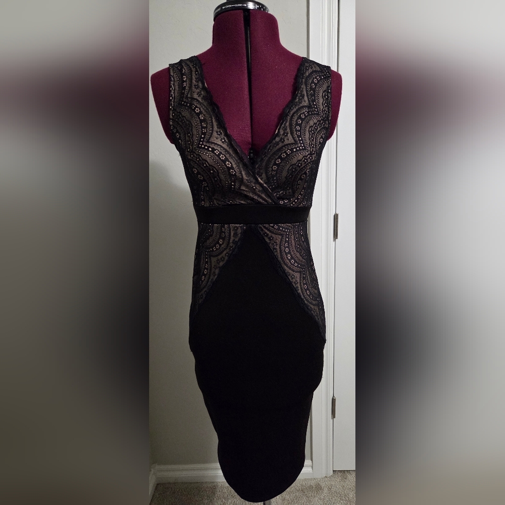 Charlotte Russe Black Embellished Bodycon Dress